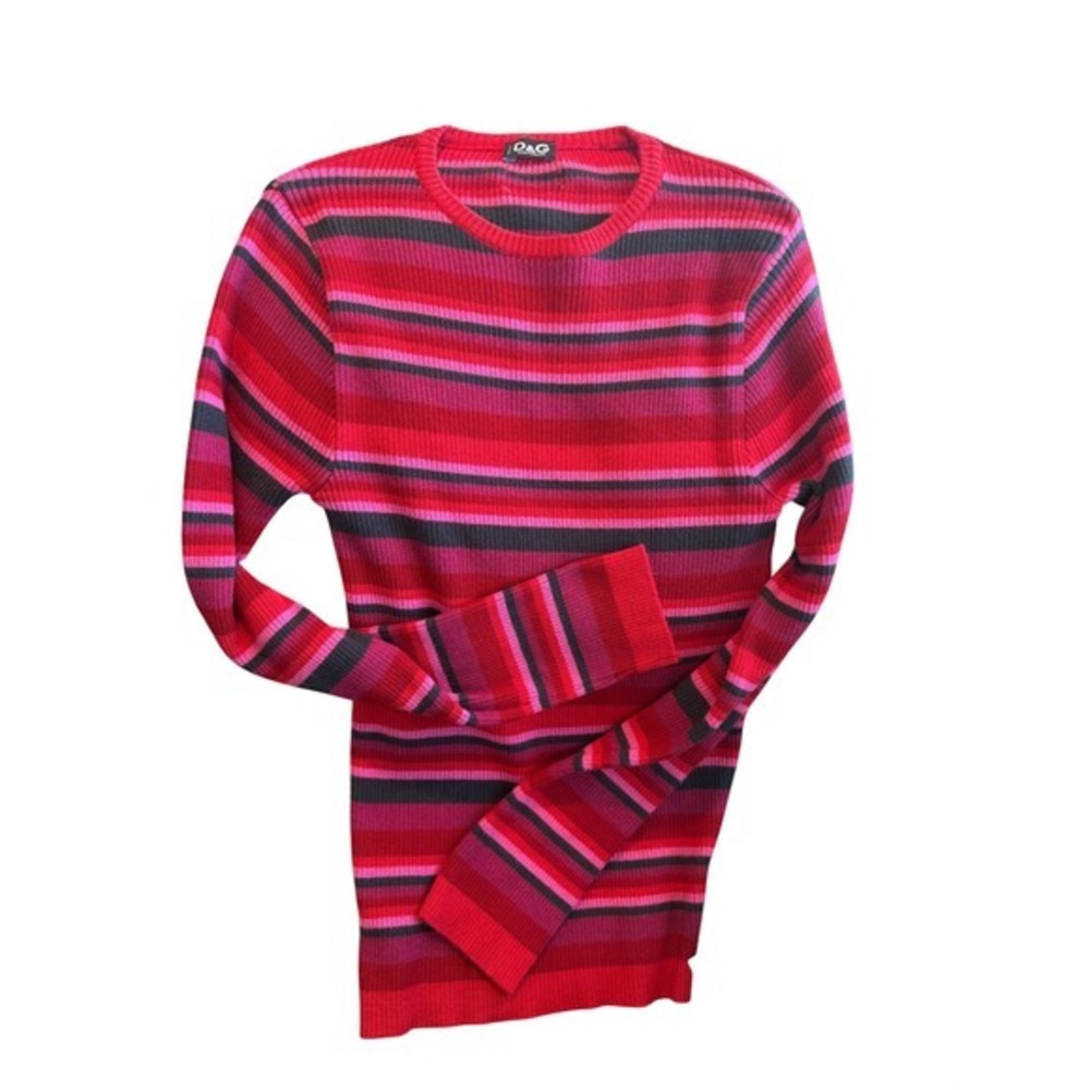 D&G Dolce Gabbana striped knit top L couture elegant elevated basics - Picture 5 of 9